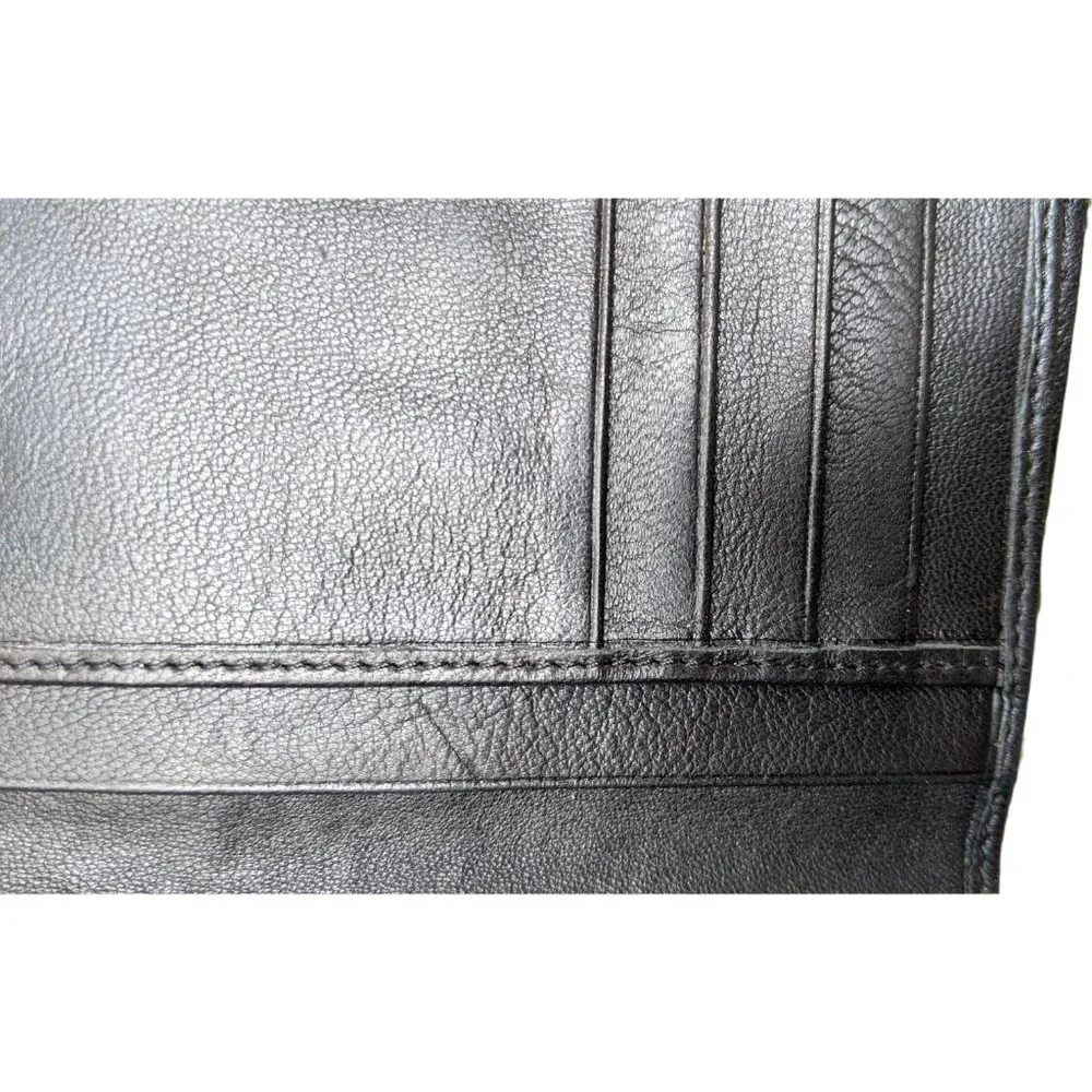 Authentic Versace Genuine Black Leather Trifold Wallet with Medusa Medallion - Picture 8 of 12
